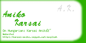 aniko karsai business card